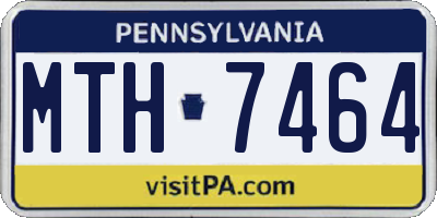 PA license plate MTH7464
