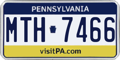 PA license plate MTH7466
