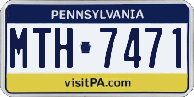 PA license plate MTH7471