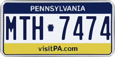 PA license plate MTH7474