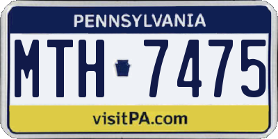 PA license plate MTH7475
