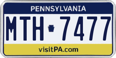 PA license plate MTH7477