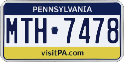 PA license plate MTH7478