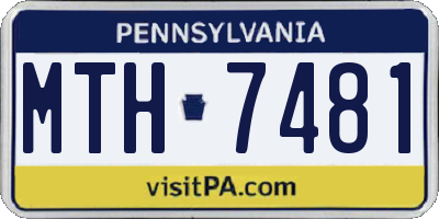 PA license plate MTH7481