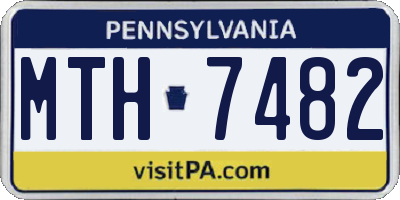 PA license plate MTH7482