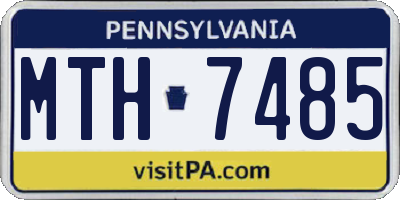 PA license plate MTH7485