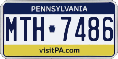 PA license plate MTH7486