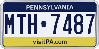 PA license plate MTH7487