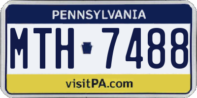 PA license plate MTH7488