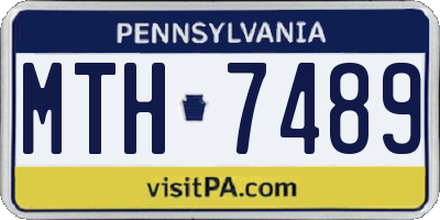 PA license plate MTH7489
