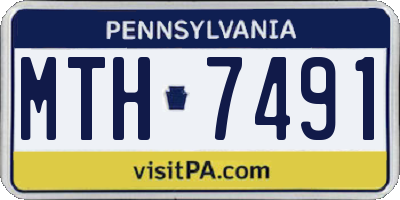 PA license plate MTH7491