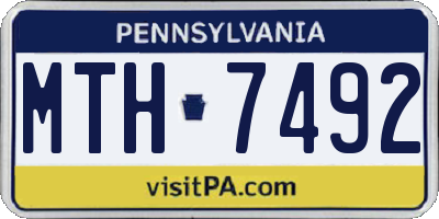 PA license plate MTH7492
