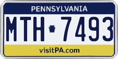 PA license plate MTH7493