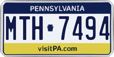 PA license plate MTH7494