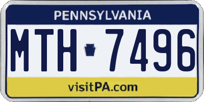 PA license plate MTH7496