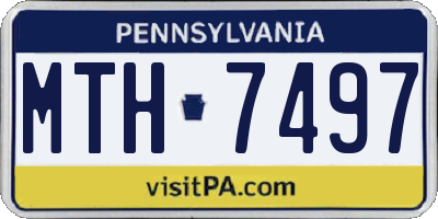 PA license plate MTH7497