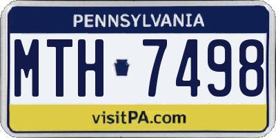 PA license plate MTH7498