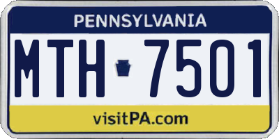 PA license plate MTH7501