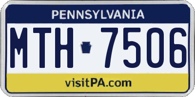 PA license plate MTH7506