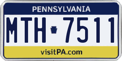PA license plate MTH7511