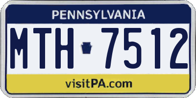 PA license plate MTH7512