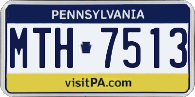 PA license plate MTH7513