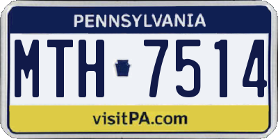 PA license plate MTH7514