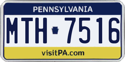 PA license plate MTH7516