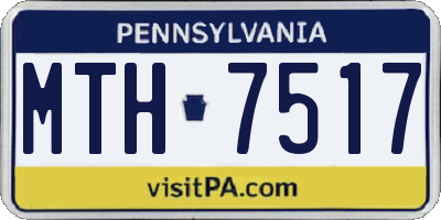 PA license plate MTH7517