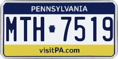 PA license plate MTH7519