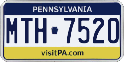 PA license plate MTH7520