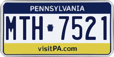 PA license plate MTH7521