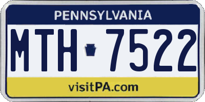PA license plate MTH7522