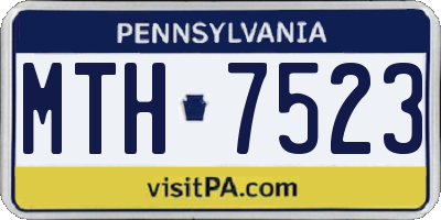 PA license plate MTH7523
