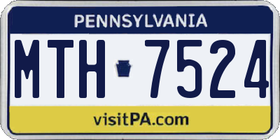 PA license plate MTH7524