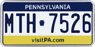 PA license plate MTH7526