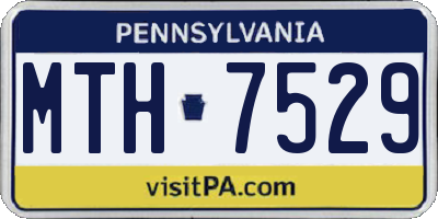 PA license plate MTH7529