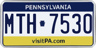 PA license plate MTH7530