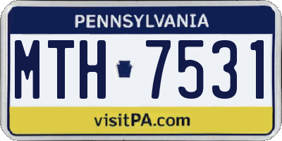 PA license plate MTH7531