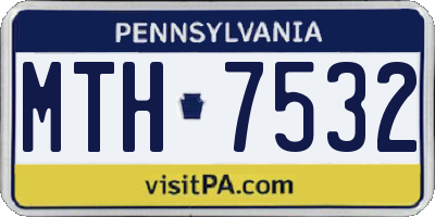 PA license plate MTH7532