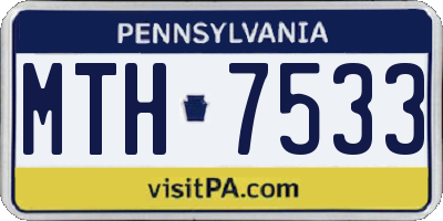 PA license plate MTH7533