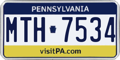 PA license plate MTH7534