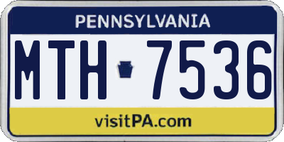 PA license plate MTH7536