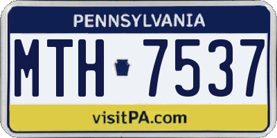 PA license plate MTH7537