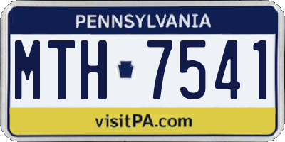 PA license plate MTH7541