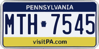PA license plate MTH7545