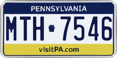 PA license plate MTH7546