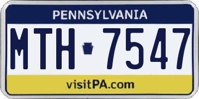 PA license plate MTH7547