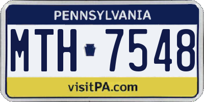 PA license plate MTH7548