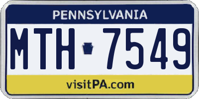 PA license plate MTH7549
